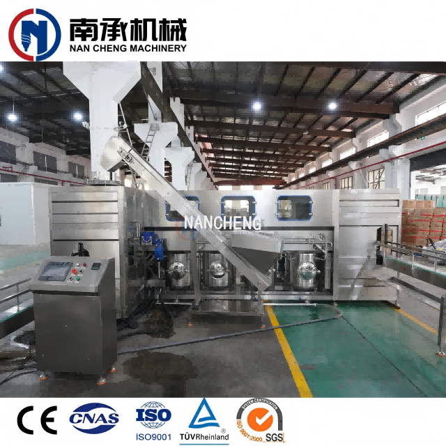 全自动5加仑桶水洗灌装旋盖三合一机(型号:QGF-600)