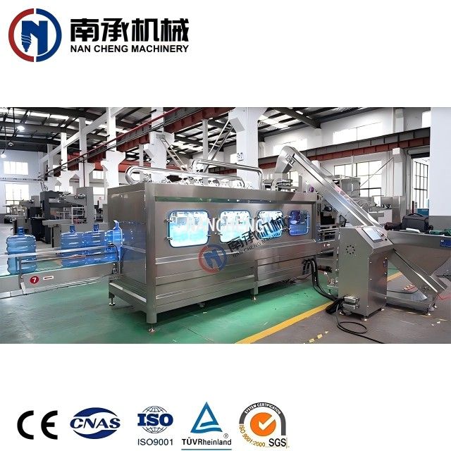 全自动5加仑桶水洗灌装旋盖三合一机(型号:QGF-1200)